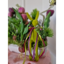 Stroik wielkanocny na stół kompozycja kwiatowa 